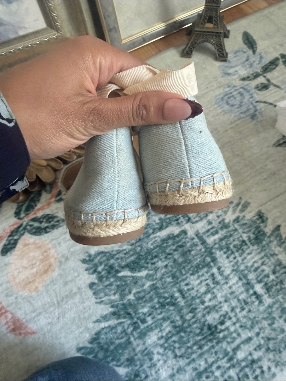 Jessica Simpson Floral Embroidered Espadrilles in Light Blue and Red - Picture 4 of 5